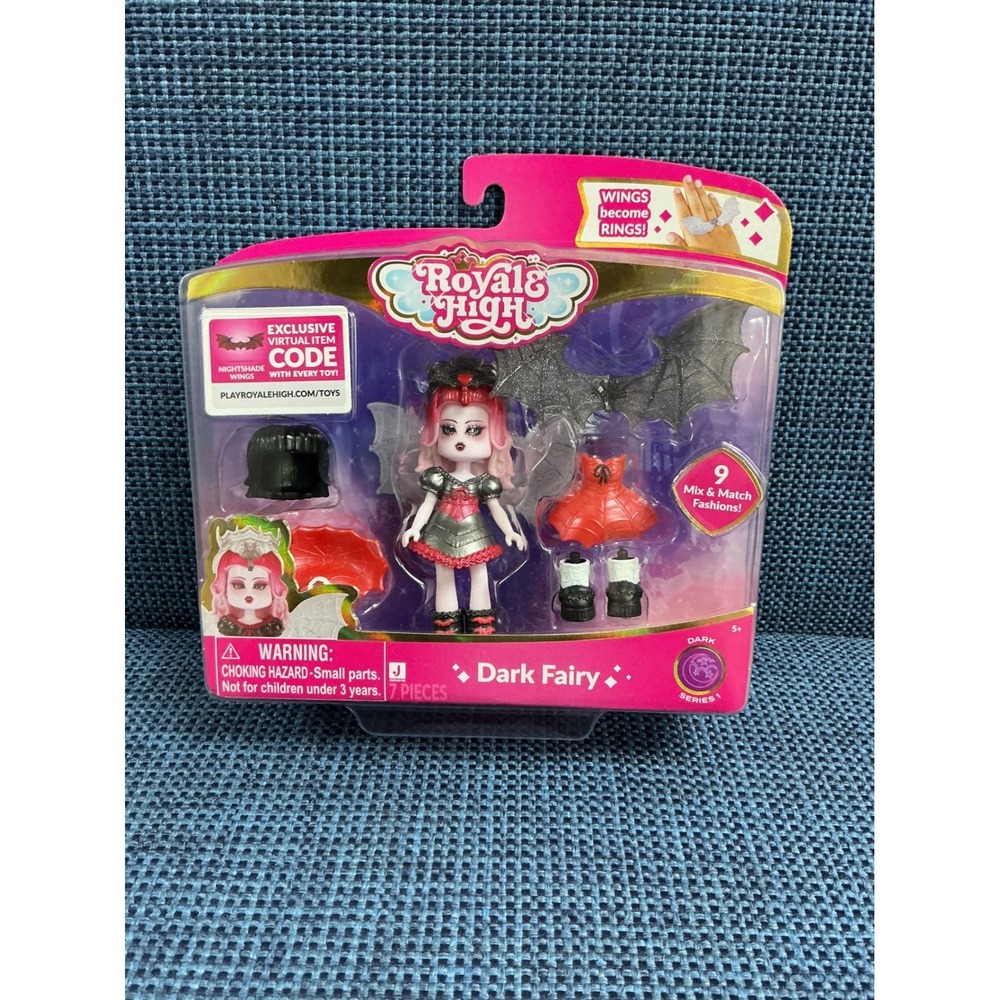 Royale High Dark Fairy Series 1 Doll 7 Pieces 9 Mix Match Fashions Virtual Code